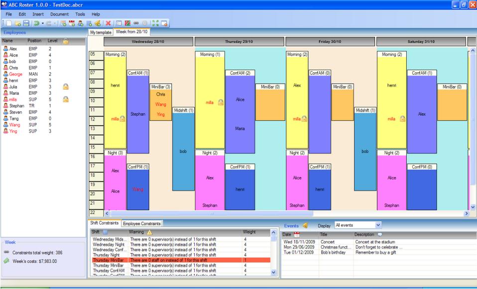 ABC Roster logiciel gratuit gestion planning