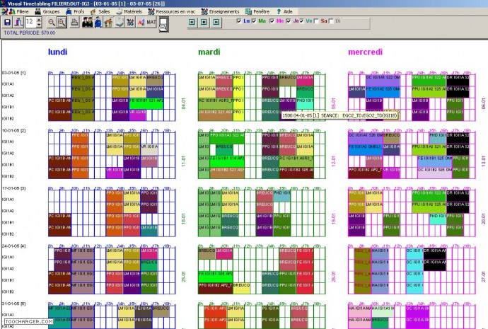 Visual Timetabling logiciel gratuit gestion planning